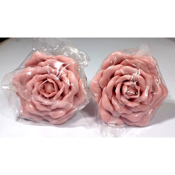 Pottery Barn Kids Pink Cabbage Rose Ceramic Flower Finials Shabby Chic Cottage - Picture 2 of 11